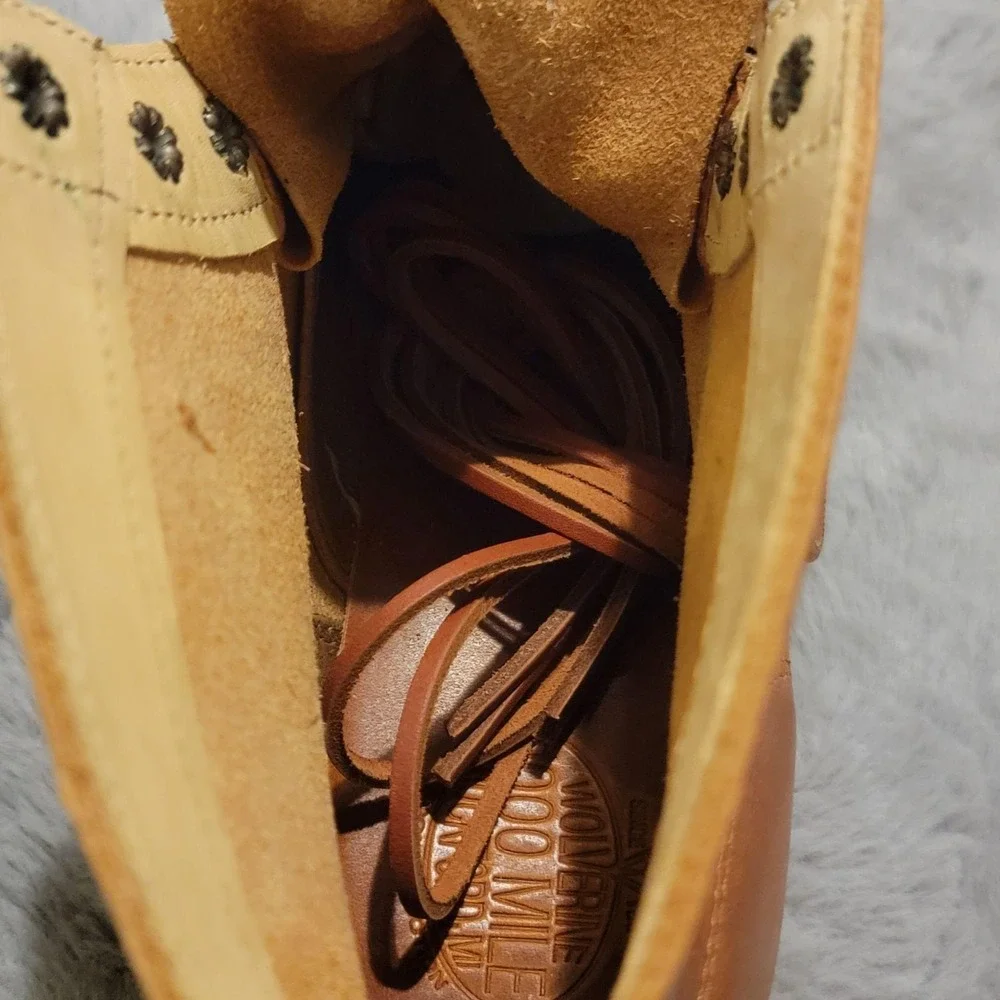 Wolverine 1000 Mile Boots Mens 13 Brown Buffalo Trace Chukka Made USA Lace Up